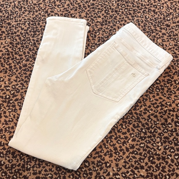 Rag & Bone White Skinny Jeans with Ankle Zippers - Picture 3 of 12